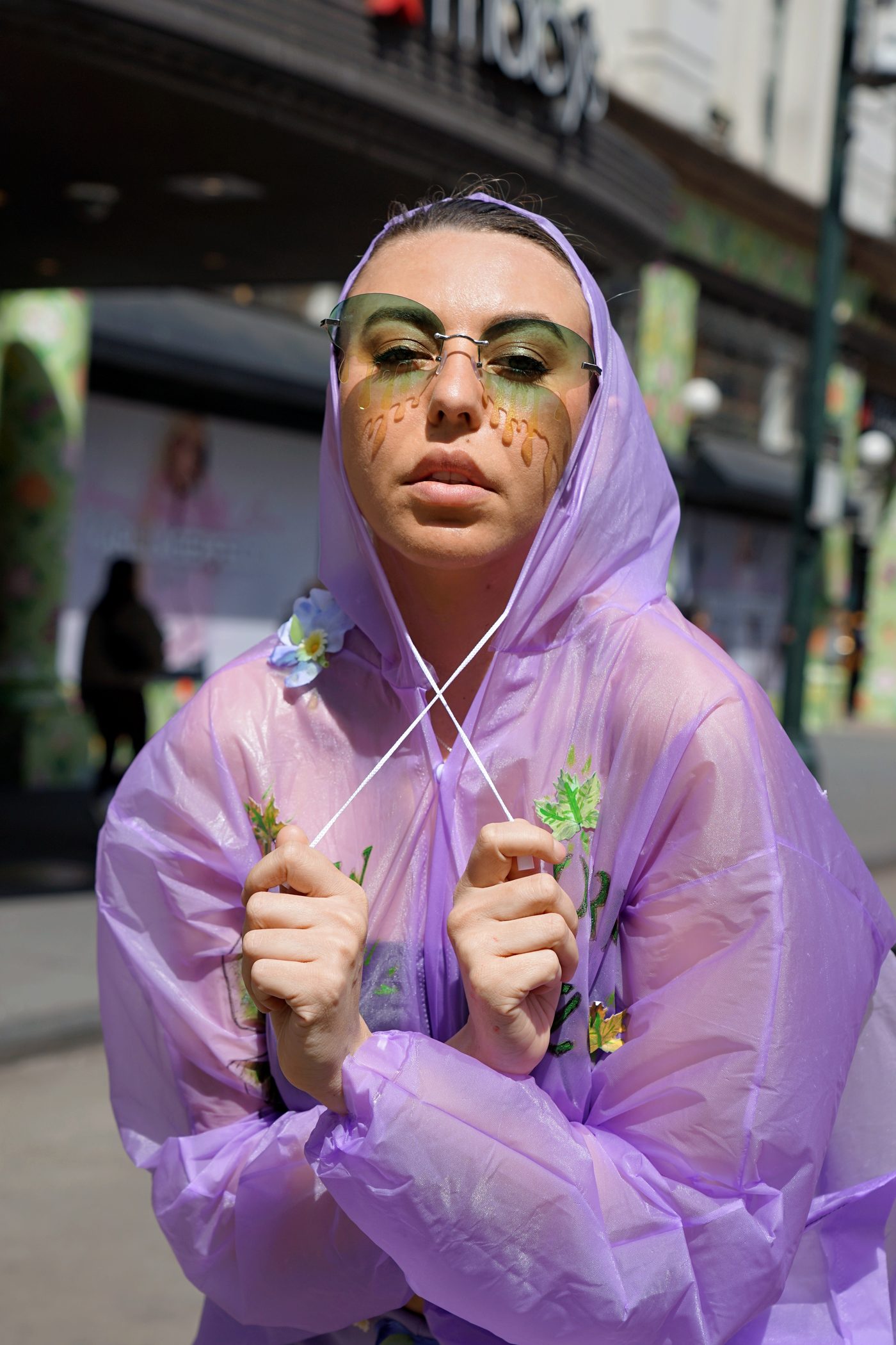 Purple rain jacket NYC